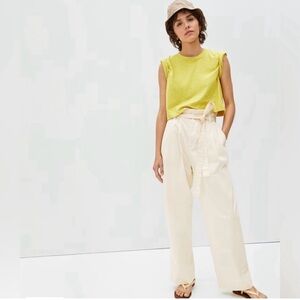 Everlane Women’s Paperbag Wide‎ Leg Pants- Size M-Cream READ B5